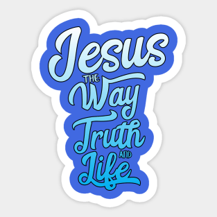 Jesus the way the truth and life in gradient Sticker